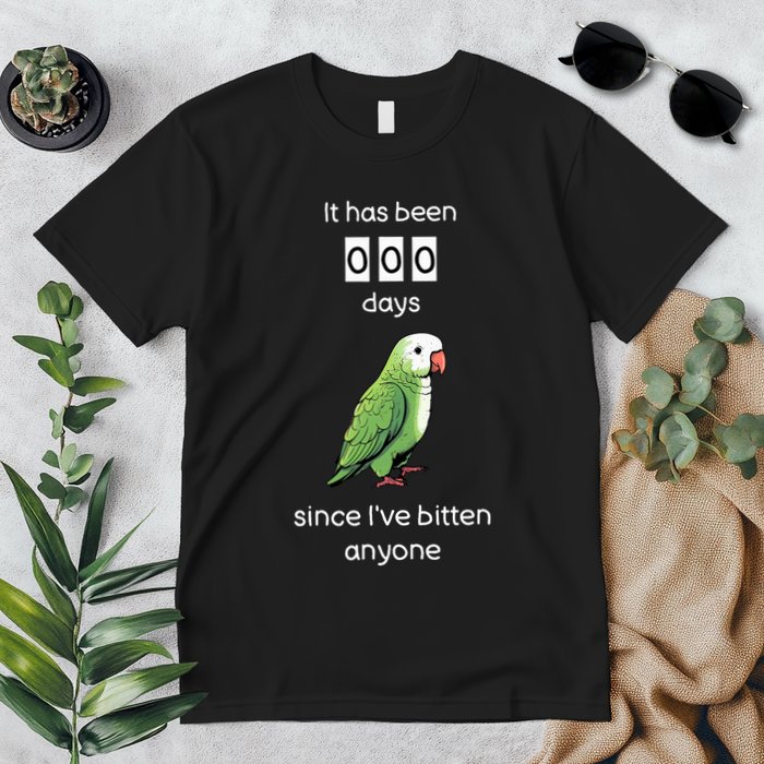 Funny Quaker Biting Quaker Parrot Joke Monk Parrot Premium T-Shirt