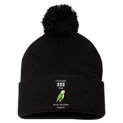 Funny Quaker Biting Quaker Parrot Joke Monk Parrot Pom Pom 12in Knit Beanie