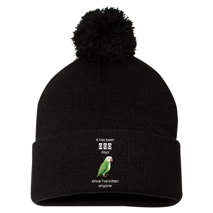 Funny Quaker Biting Quaker Parrot Joke Monk Parrot Pom Pom 12in Knit Beanie