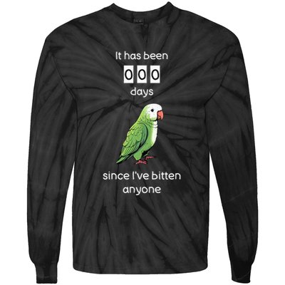 Funny Quaker Biting Quaker Parrot Joke Monk Parrot Tie-Dye Long Sleeve Shirt