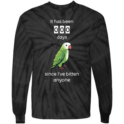 Funny Quaker Biting Quaker Parrot Joke Monk Parrot Tie-Dye Long Sleeve Shirt