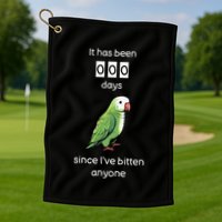 Funny Quaker Biting Quaker Parrot Joke Monk Parrot Golf Towel