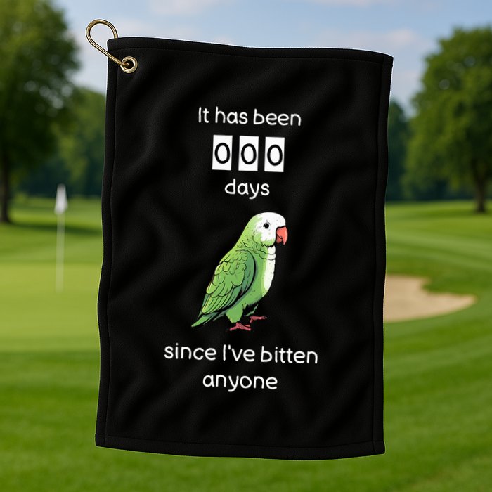 Funny Quaker Biting Quaker Parrot Joke Monk Parrot Golf Towel