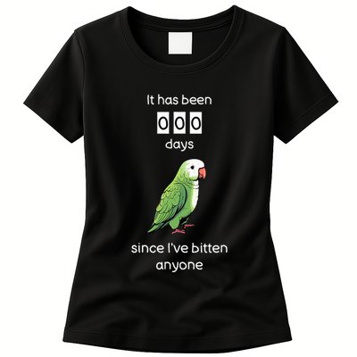 Funny Quaker Biting Quaker Parrot Joke Monk Parrot Womens T-Shirt