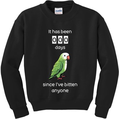 Funny Quaker Biting Quaker Parrot Joke Monk Parrot Kids Sweatshirt