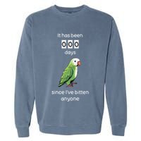 Funny Quaker Biting Quaker Parrot Joke Monk Parrot Garment-Dyed Sweatshirt