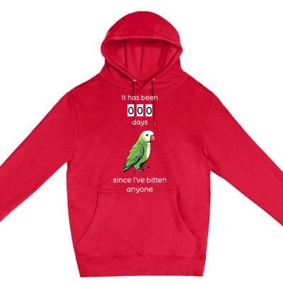 Funny Quaker Biting Quaker Parrot Joke Monk Parrot Premium Pullover Hoodie