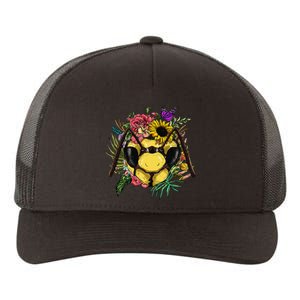 Floral Queen Bee Gardening Botanical Plants Lover Yupoong Adult 5-Panel Trucker Hat