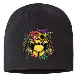 Floral Queen Bee Gardening Botanical Plants Lover Sustainable Beanie