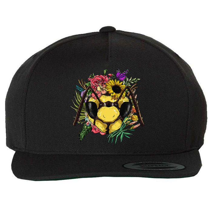 Floral Queen Bee Gardening Botanical Plants Lover Wool Snapback Cap