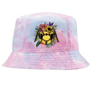 Floral Queen Bee Gardening Botanical Plants Lover Tie-Dyed Bucket Hat