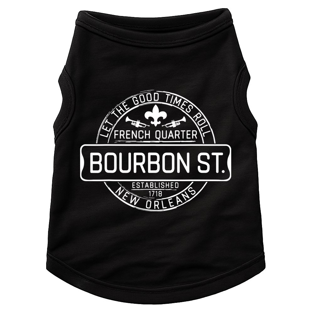 French Quarter Bourbon St New Orleans Fleur De Lis Souvenir Doggie Tank