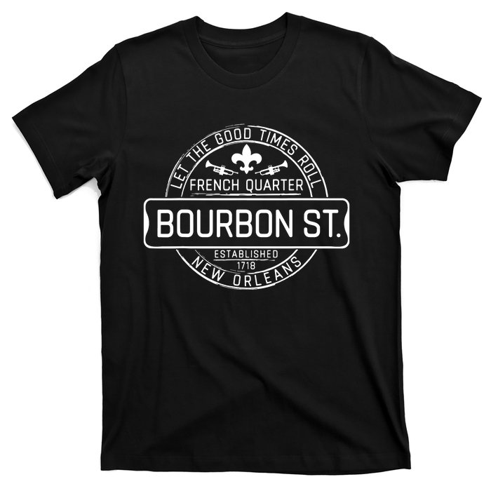 French Quarter Bourbon St New Orleans Fleur De Lis Souvenir T-Shirt