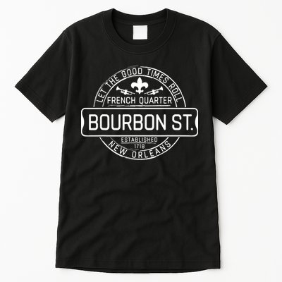 French Quarter Bourbon St New Orleans Fleur De Lis Souvenir Tall T-Shirt