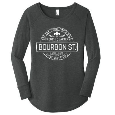 French Quarter Bourbon St New Orleans Fleur De Lis Souvenir Women's Perfect Tri Tunic Long Sleeve Shirt