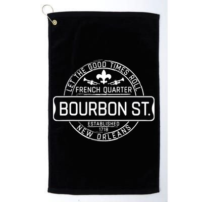 French Quarter Bourbon St New Orleans Fleur De Lis Souvenir Golf Towel