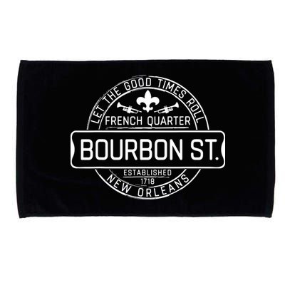 French Quarter Bourbon St New Orleans Fleur De Lis Souvenir Microfiber Hand Towel