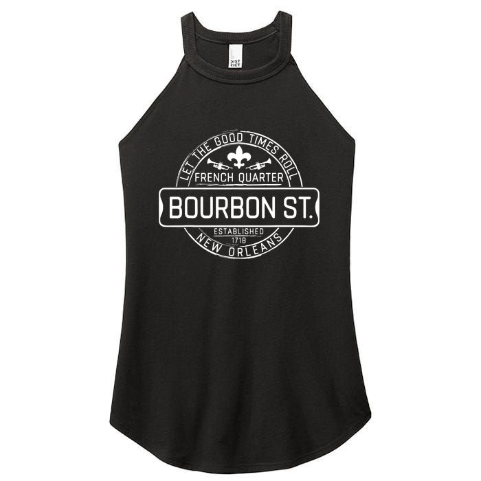 French Quarter Bourbon St New Orleans Fleur De Lis Souvenir Women's Perfect Tri Rocker Tank