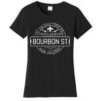 French Quarter Bourbon St New Orleans Fleur De Lis Souvenir Women's T-Shirt