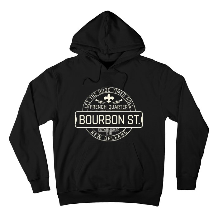 French Quarter Bourbon St New Orleans Fleur De Lis Souvenir Hoodie