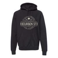 French Quarter Bourbon St New Orleans Fleur De Lis Souvenir Premium Hoodie