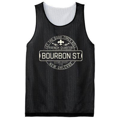 French Quarter Bourbon St New Orleans Fleur De Lis Souvenir Mesh Reversible Basketball Jersey Tank