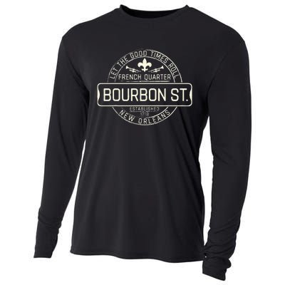 French Quarter Bourbon St New Orleans Fleur De Lis Souvenir Cooling Performance Long Sleeve Crew