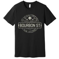 French Quarter Bourbon St New Orleans Fleur De Lis Souvenir Premium T-Shirt