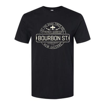 French Quarter Bourbon St New Orleans Fleur De Lis Souvenir Softstyle CVC T-Shirt