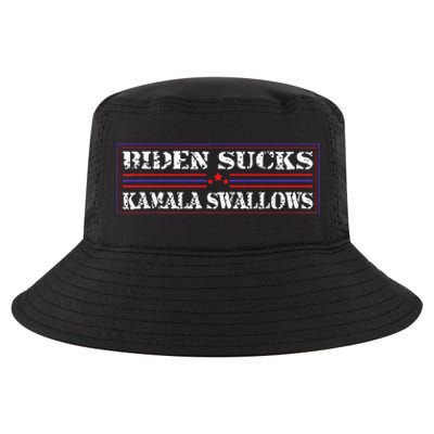 Funny Quote Biden And Kamala Biden Sucks Kamala Swallows Cool Comfort Performance Bucket Hat