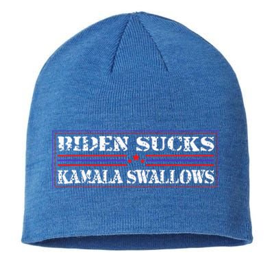 Funny Quote Biden And Kamala Biden Sucks Kamala Swallows Sustainable Beanie