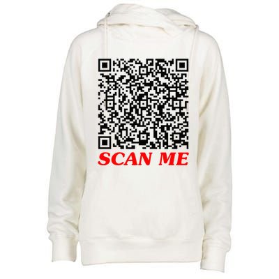 Fuckyou Qr Code Anti Social Sarcastic Womens Funnel Neck Pullover Hood