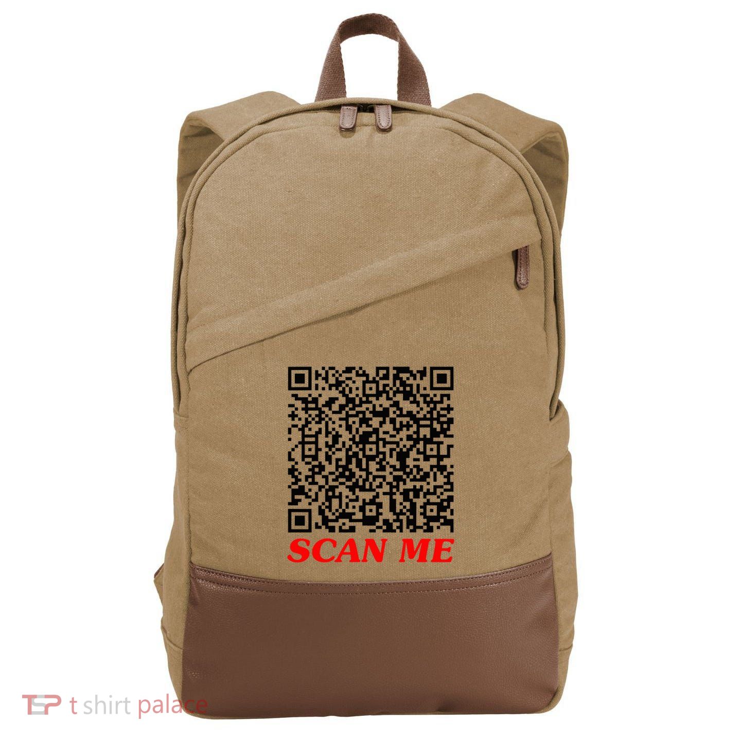 Fuckyou Qr Code Anti Social Sarcastic Cotton Canvas Backpack