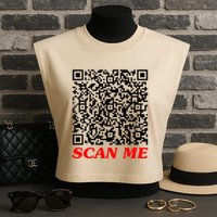 Fuckyou Qr Code Anti Social Sarcastic Garment-Dyed Women's Muscle Tee