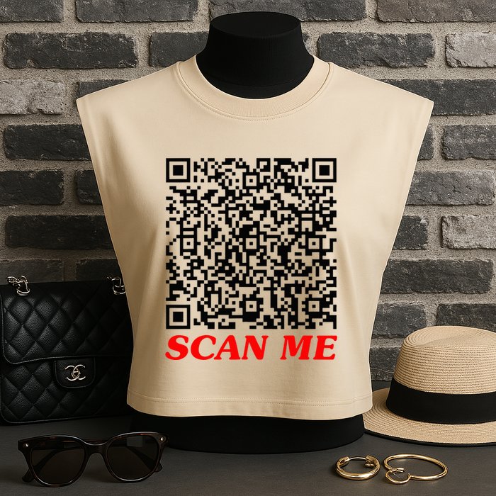 Fuckyou Qr Code Anti Social Sarcastic Garment-Dyed Women's Muscle Tee