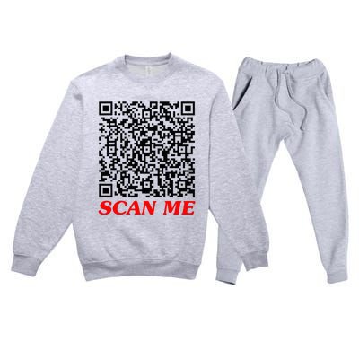 Fuckyou Qr Code Anti Social Sarcastic Premium Crewneck Sweatsuit Set