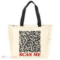 Fuckyou Qr Code Anti Social Sarcastic Zip Tote Bag