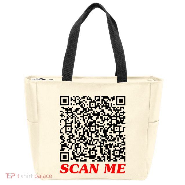 Fuckyou Qr Code Anti Social Sarcastic Zip Tote Bag