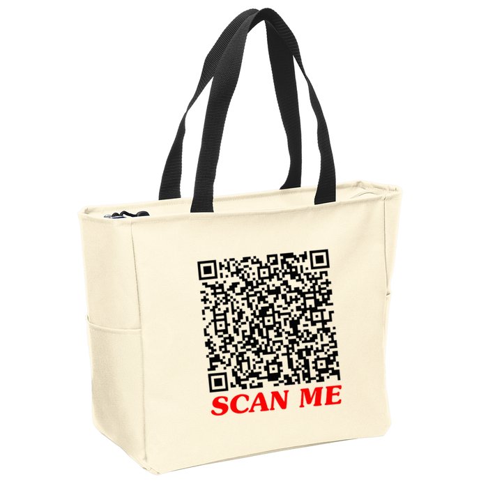 Fuckyou Qr Code Anti Social Sarcastic Zip Tote Bag