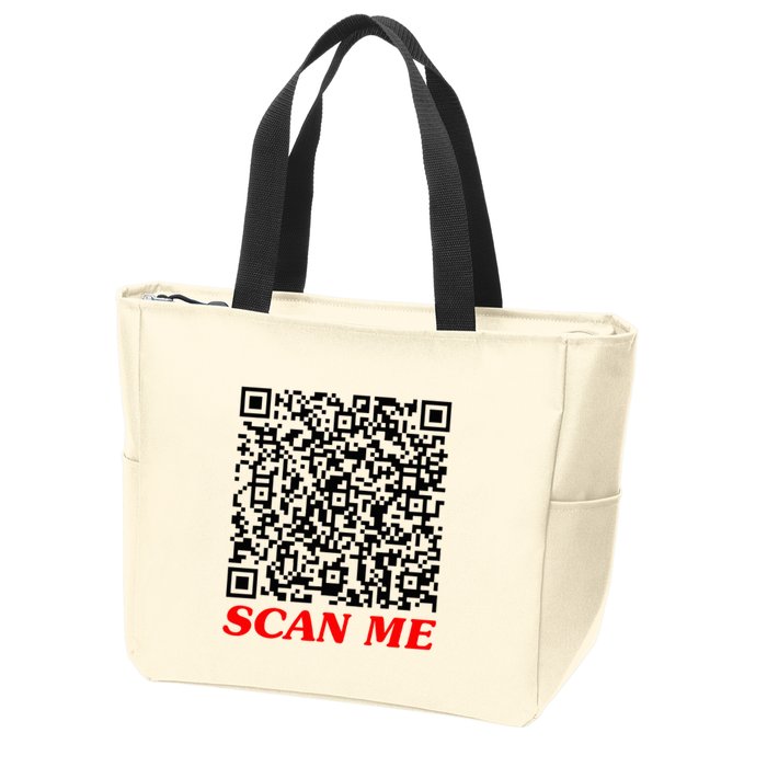 Fuckyou Qr Code Anti Social Sarcastic Zip Tote Bag