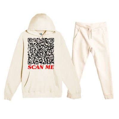 Fuckyou Qr Code Anti Social Sarcastic Premium Hooded Sweatsuit Set