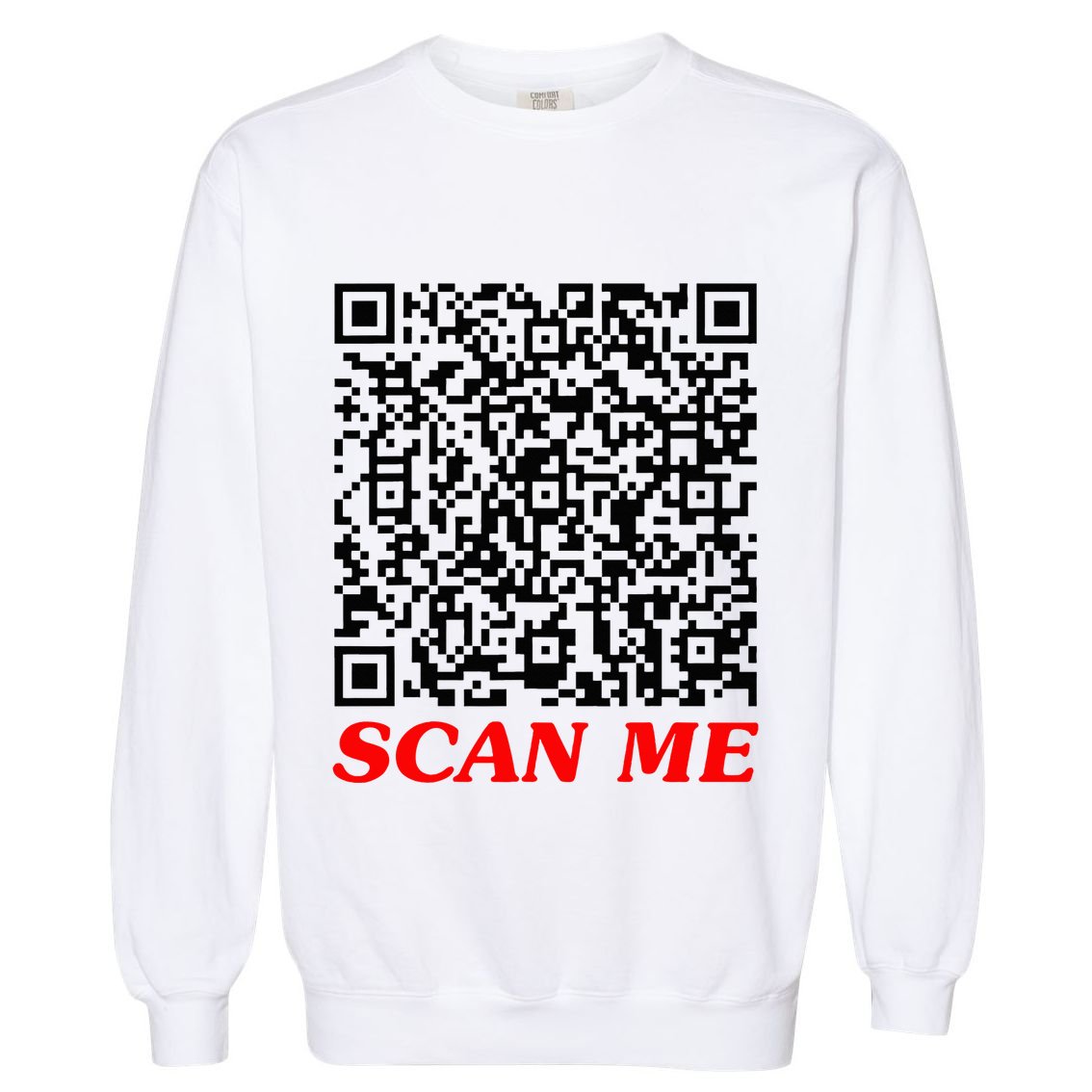 Fuckyou Qr Code Anti Social Sarcastic Garment-Dyed Sweatshirt
