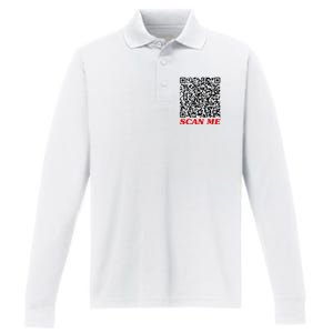 Fuckyou Qr Code Anti Social Sarcastic Performance Long Sleeve Polo