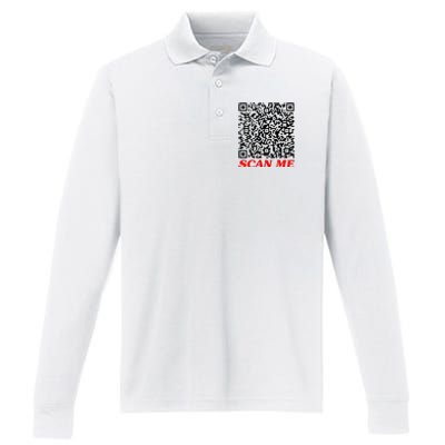 Fuckyou Qr Code Anti Social Sarcastic Performance Long Sleeve Polo