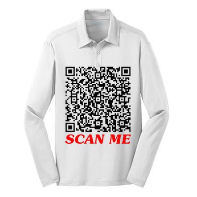 Fuckyou Qr Code Anti Social Sarcastic Silk Touch Performance Long Sleeve Polo