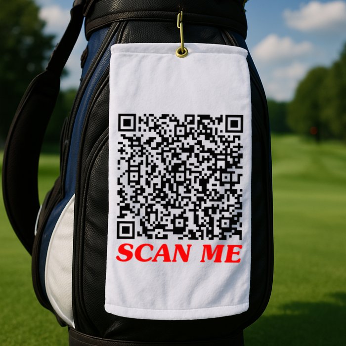 Fuckyou Qr Code Anti Social Sarcastic Golf Towel