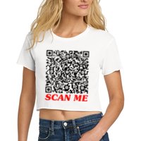 Fuckyou Qr Code Anti Social Sarcastic Women's Crop Top Tee