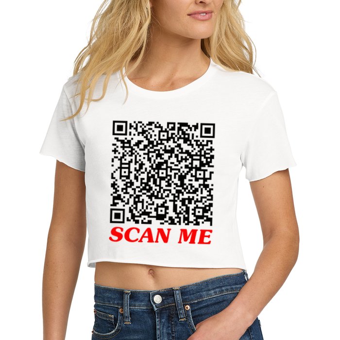 Fuckyou Qr Code Anti Social Sarcastic Women's Crop Top Tee