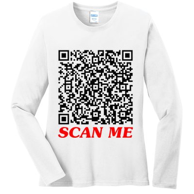 Fuckyou Qr Code Anti Social Sarcastic Ladies Long Sleeve Shirt