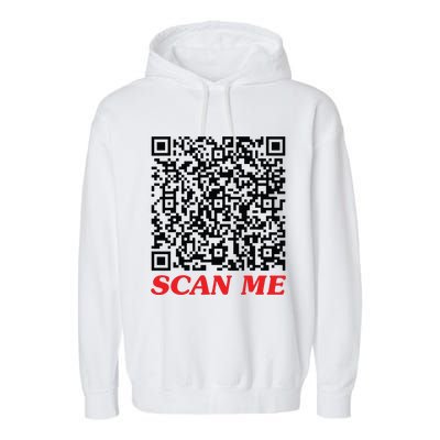 Fuckyou Qr Code Anti Social Sarcastic Funny Garment-Dyed Fleece Hoodie